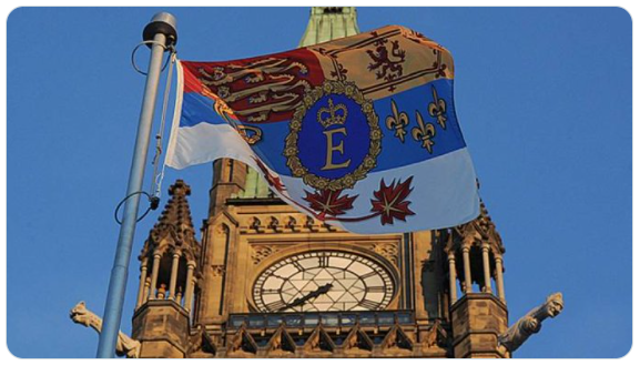 Queen's Personal Canadian Flag, from Twitter @Canadian_Crown